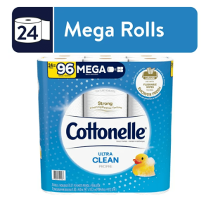 Cottonelle Ultra Clean Toilet Paper, 24 Mega Rolls